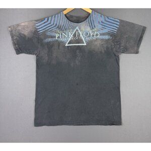 Vintage Y2K Pink Floyd Dark Side Of The Moon Band Tee Faded Black Tee Rare